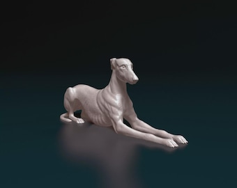 ミニチュアグレイハウンド犬の像/模型。1:6スケール（バービーと互換性
