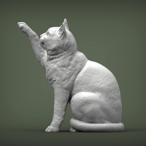 Stretching Cat Figurine – 3D Printed Lifelike Cat Statue in Multiple Sizes (10–25 cm) – Handmade Home Decor & Gift, CAT - CAT LOVER