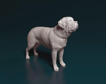 English Mastiff Dog Figurine – 3D Printed Realistic Dog Statue