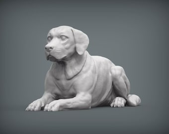 Labrador Dog Figurine – 3D Printed Lying Labrador Retriever Statue (2)