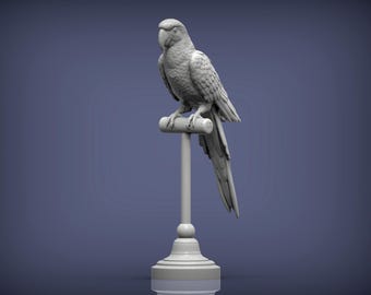Ara Parrot Figurine on Stand – 3D Printed Macaw Parrot Statue