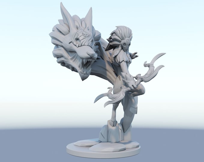 Featured listing image: League of Legends  Kindred Figurine -  3D Printed Collectible for Your Gaming Heaven