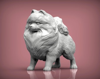 Pomeranian Dog Figurine – 3D Printed Fluffy Pom Statue (2)