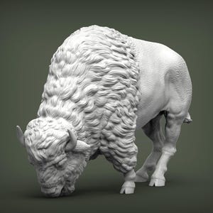 Bison Figurine – 3D Printed American Buffalo Statue for Rustic Home Decor & Wildlife Collectors