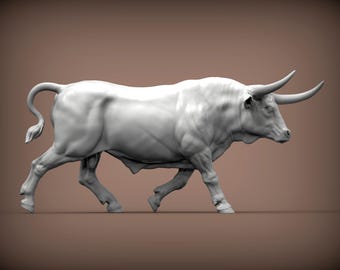 Figura de toro Longhorn de Texas – Estatua de animal de granja impresa en 3D