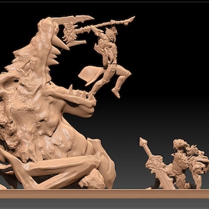 League of Legends God King Garen vs Darius Diorama – 3D Printed Epic Battle Scene for LoL Fans & Collectors