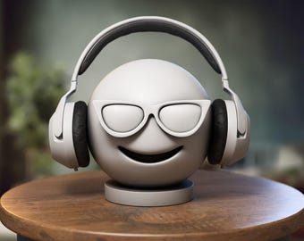 3Dプリントの笑顔のヘッドフォンスタンド：ゲーマーヘッドセットホルダー