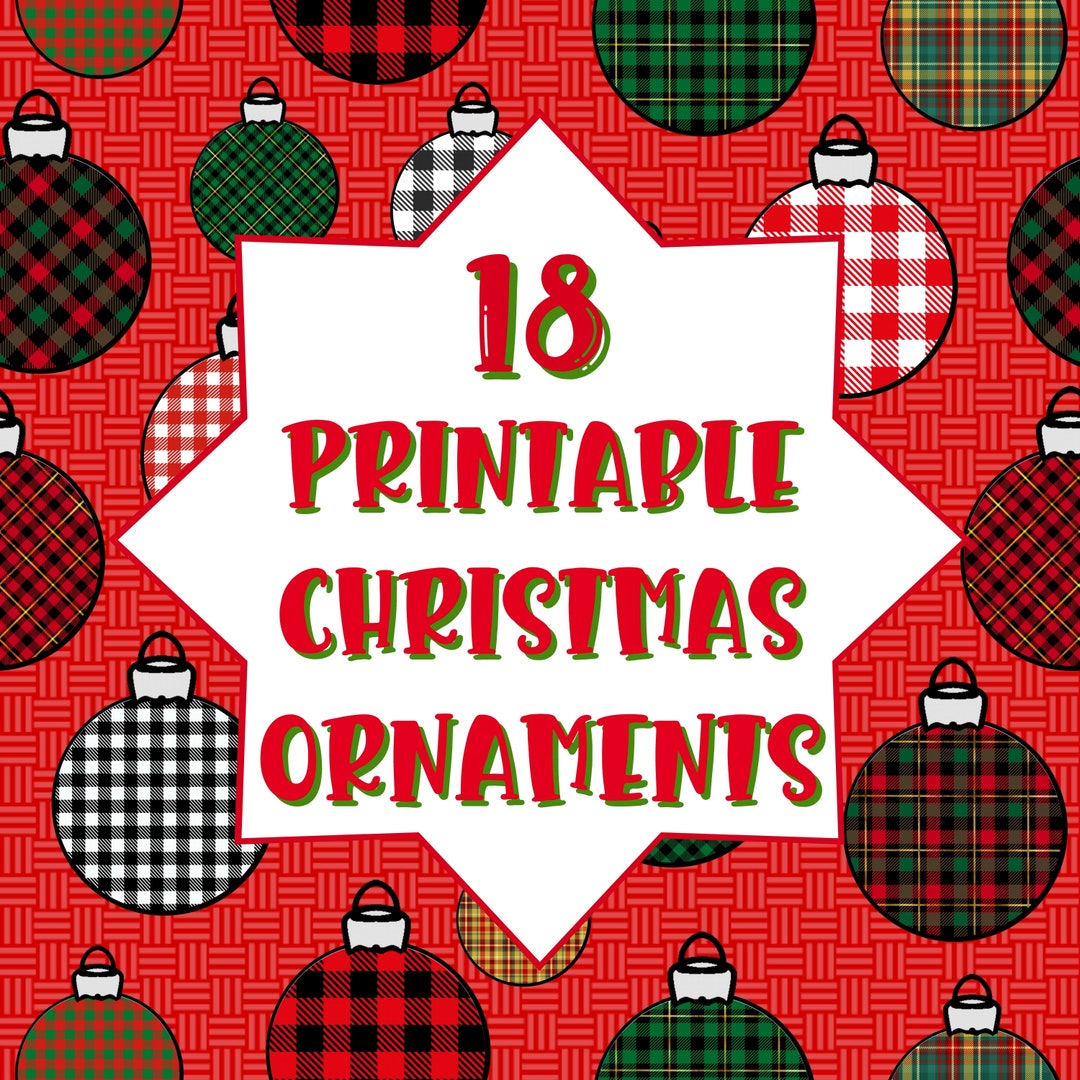 18 Printable Christmas Ornaments PDF Digital Download Plaids - Etsy