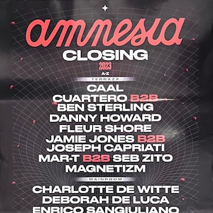 Amnesia Closing Party 14 de outubro de 2023 Cartaz oficial