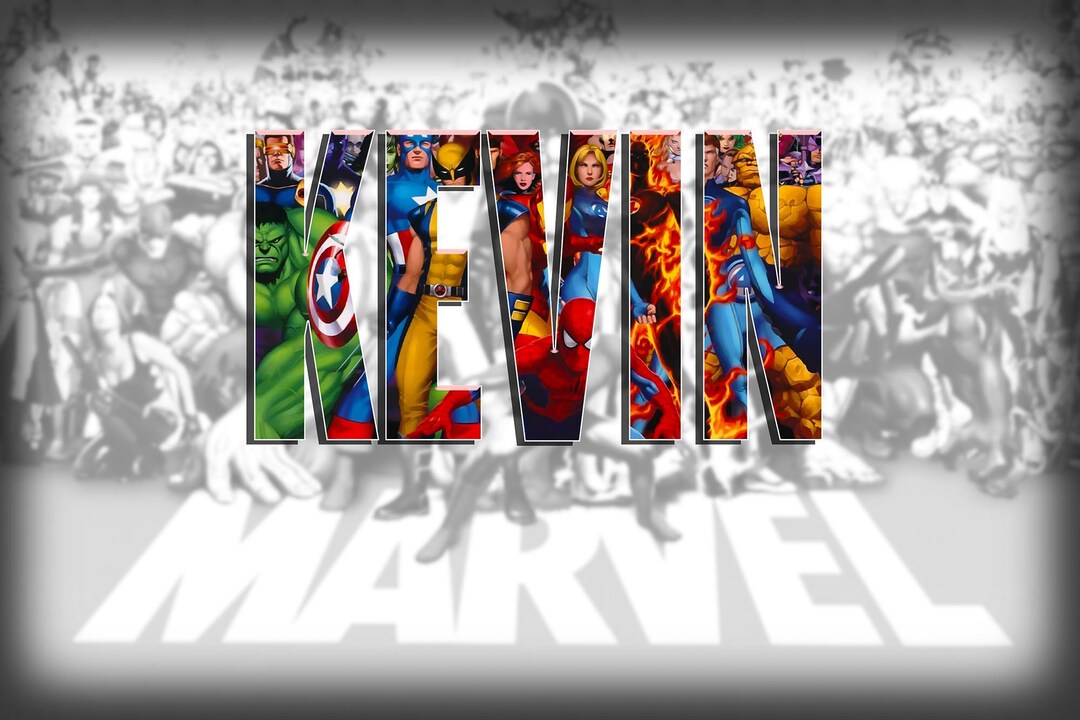 MARVEL NAME Customized Name Wall Art, Custom Name Art, Digital Name