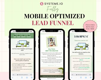 Modelo de sistema de funil de leads Matcha Latte para iOS, página de vendas de produtos digitais PLR/MRR, criador de cursos, site de lead magnet com página de checkout