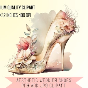 Wedding High Heels Watercolor PNG Clip Art, Pumps Art Clipart, Ladies Shoe Digital Art, Bachelorette Invites instant download commercial use