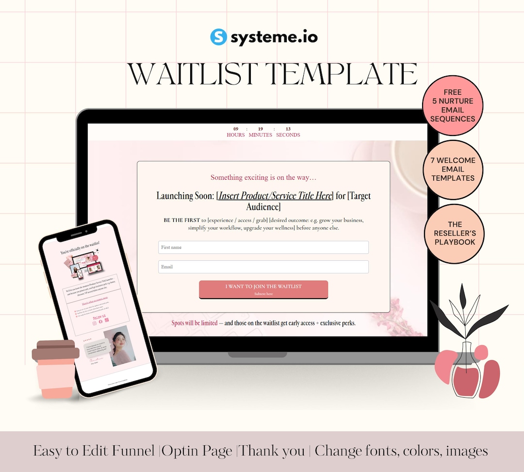 Waitlist Systeme Io Template. Coming Soon Landing Page Template ...