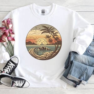 Retro Summer Beach Clipart, Vintage Summer Sublimation PNG, Beach ...