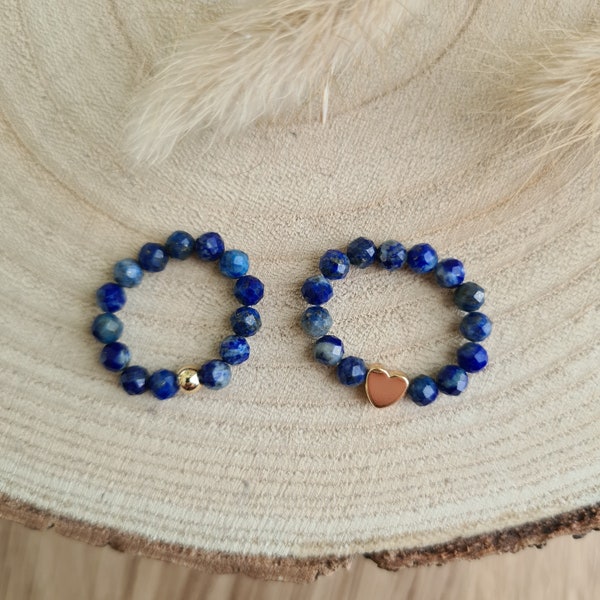 Perlenring Lapislazuli Herz verschiedene Variationen 4mm I Geschenkidee