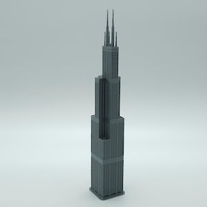 Willis Sears Tower Model - Distinctive Chicago Skyscraper - Modern Urban Decor Piece - 3D Printed