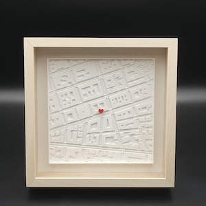 Aangepaste 3D-stadskaartkunst | Wandlijst | Gepersonaliseerde locatieprint | Huwelijksverjaardagscadeau | Uniek woondecoratie