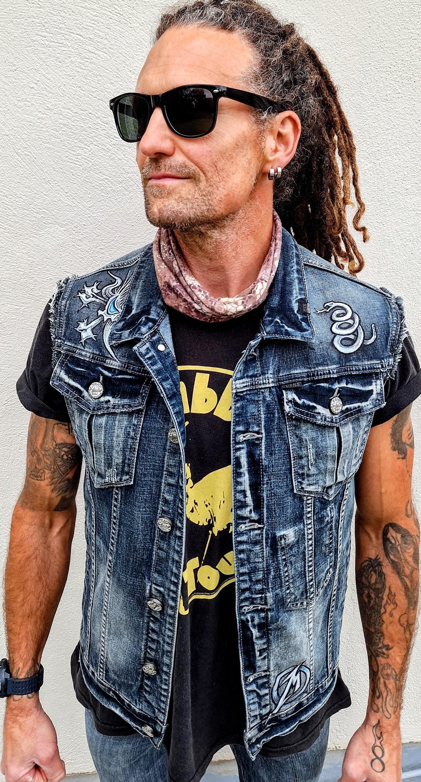 Metallica 'ride the Anger' Hand Painted Custom Sleeveless Denim