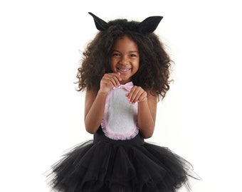 KITTY TUTU DRESS, Kids' Cat Costume, Girls' Cat Costume, Halloween Cat Dress, Cat Costume, Kids' Party Dress, Ballerina Dress, Black Tutu