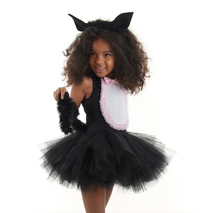 Ballerina Cat Tutu Dress, Kids&#39; Cat Costume, Halloween Cat Dress, Cat Costume, Kids&#39; Party Dress, Ballerina Dress, Black Tutu Dress