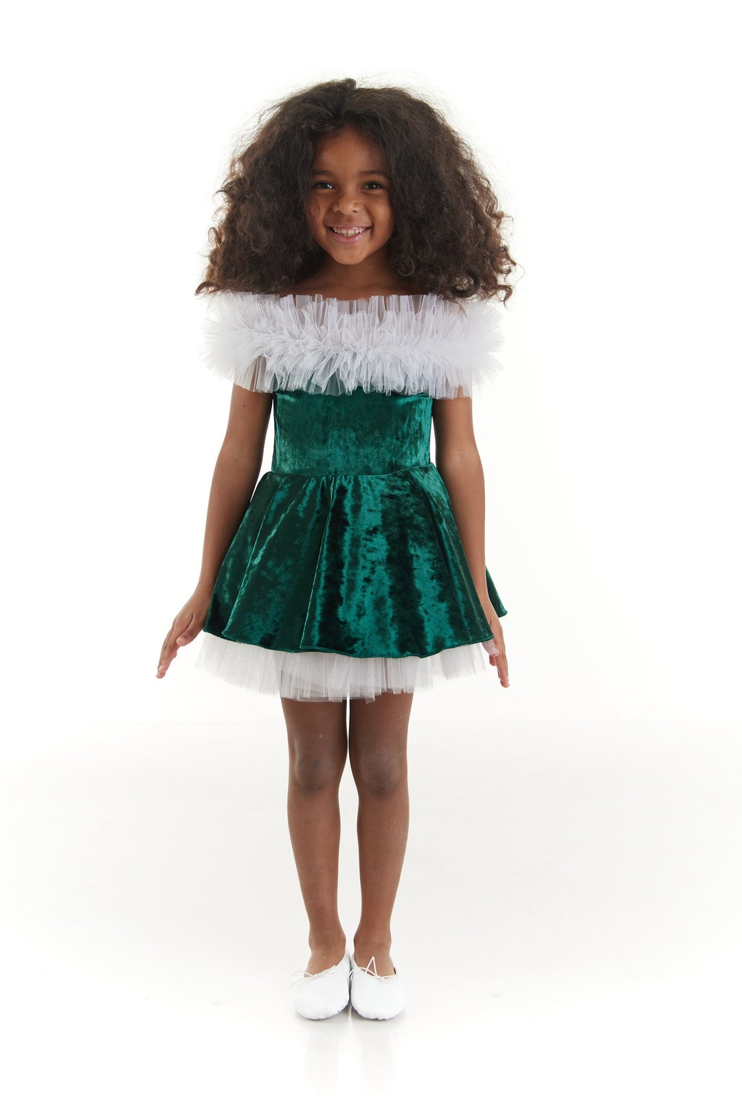 Tenue Noël Bébé Fille 4 Pièces - Robe Santa Claus Tutu + Chapeau + Jambières + Chaussures, 0-18 Mois