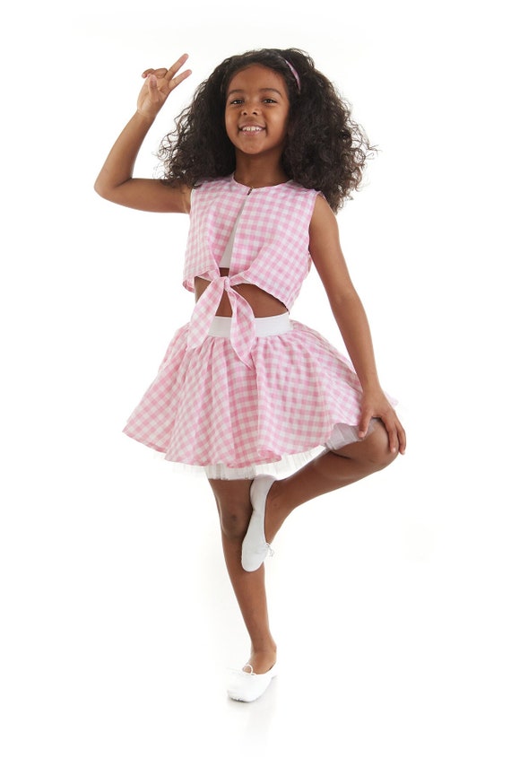 Pink Checkered Skirt and Top Set Movie Inspired Girls Costume Pink Tutu Skirt and Top Pink Girls Set Matching Set Pink Doll Outfit Etsy UK
