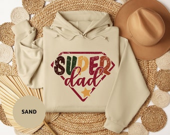 Custom Super Dad Hoodie, Gift for Dad, Happy Fathers Day Hoodie, Vintage Daddy Hoodie