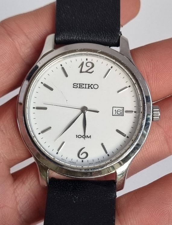Vintage SEIKO 6N42-00F0 White Dial Men's Quartz Watch 41mm - Etsy