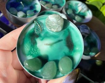 Moss Agate Marble Jumbo Tea Light Candle