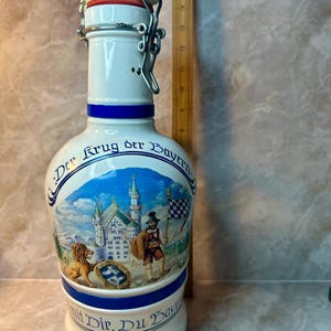 Vintage German &quot;Der Krug der Bayern&quot; large decanter - also know as Bierkrug or MaBkrug