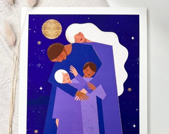 A4 FineArt art print, “Family” print, after Gustav Klimt / beautiful art print / family poster family picture / Celestial Art