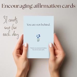 Cartes d'affirmation imprimables pour un usage quotidien, cartes d'affirmation numériques, cartes d'encouragement, jeu de cartes de motivation, PDF, PNG, téléchargement numérique