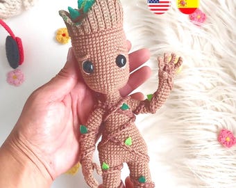 I am Groot, Amigurumi Crochet Pattern (ESP/ENG), PDF file