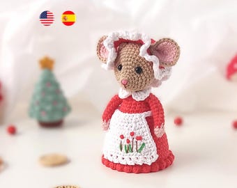 Emma the mouse, amigurumi crochet pattern (ESP/ENG), PDF file format