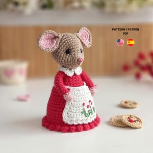 Maus-Amigurumi, Amigurumi-Maus, gestrickte Maus, Amigurumi-Maus, Weihnachtsmaus, Weihnachtsmaus, Weihnachtsmäuse, gestrickte Maus, Rattenspielzeug.