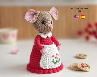 Emma the mouse, amigurumi crochet pattern (ESP/ENG), PDF file format