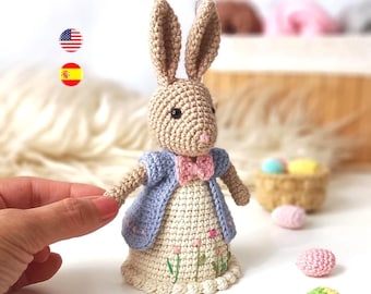 Coneja de Pascua, Patrón crochet amigurumi (ESP/ENG), archivo formato PDF