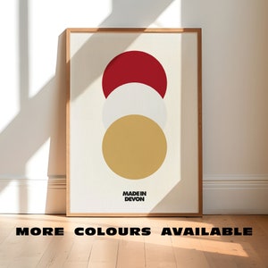 Devon Made Cream Tea Poster | A5 A4 A3 A2 A1 | Ungerahmt minimalistische Wandkunst | Einzigartiger moderner Druck | Typografisches Design