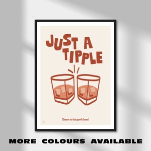 Gewoon een tipje | Handgetekende illustratieve kunst aan de muur | A5 A4 A3 A2 A1 | Ingelijste muurposter voor drinkliefhebbers