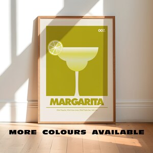 Margarita Cocktail Print | Unframed Minimalist Kitchen Wall Art | Unique Modern Artwork | Home Bar Decor