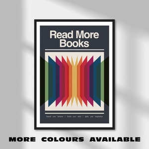 Mehr Bücher lesen | Gedruckte Wandkunst | A5 A4 A3 A2 A1 | Ungerahmt Galerie Wand Poster | Minimalistisches Design