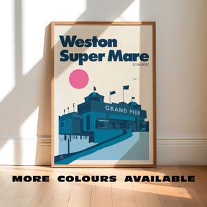 Weston Super Mare | Minimalistyczny wydruk podróżny | A5 A4 A3 A2 A1 | Południowo-zachodnia Anglia | Plakat bez ramki | Sztuka ścienna z lokalizacją