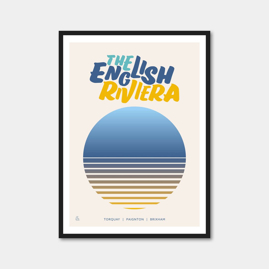 English Riviera Print The English Riviera | Printed Wall Art | A5 A4 A3 A2 A1 | Unframed ...