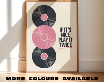 Music Lyric Wall Art | Retro Typographic Design, Vinyl Records Print
