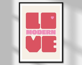 Moderne liefde | Muziekafdruk | Ingelijste poster | Uniek modern kunstwerk | Woondecoraties | Optredenkunst