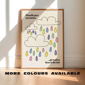Cuando la vida te da tormentas / Arte de pared retro impreso / Póster de cita sin marco para tu hogar / Impresión de arte minimalista
