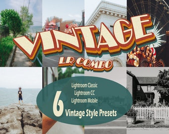 6 Vintage Film like Style Presets Combo for Lightroom Classic/CC/Mobile