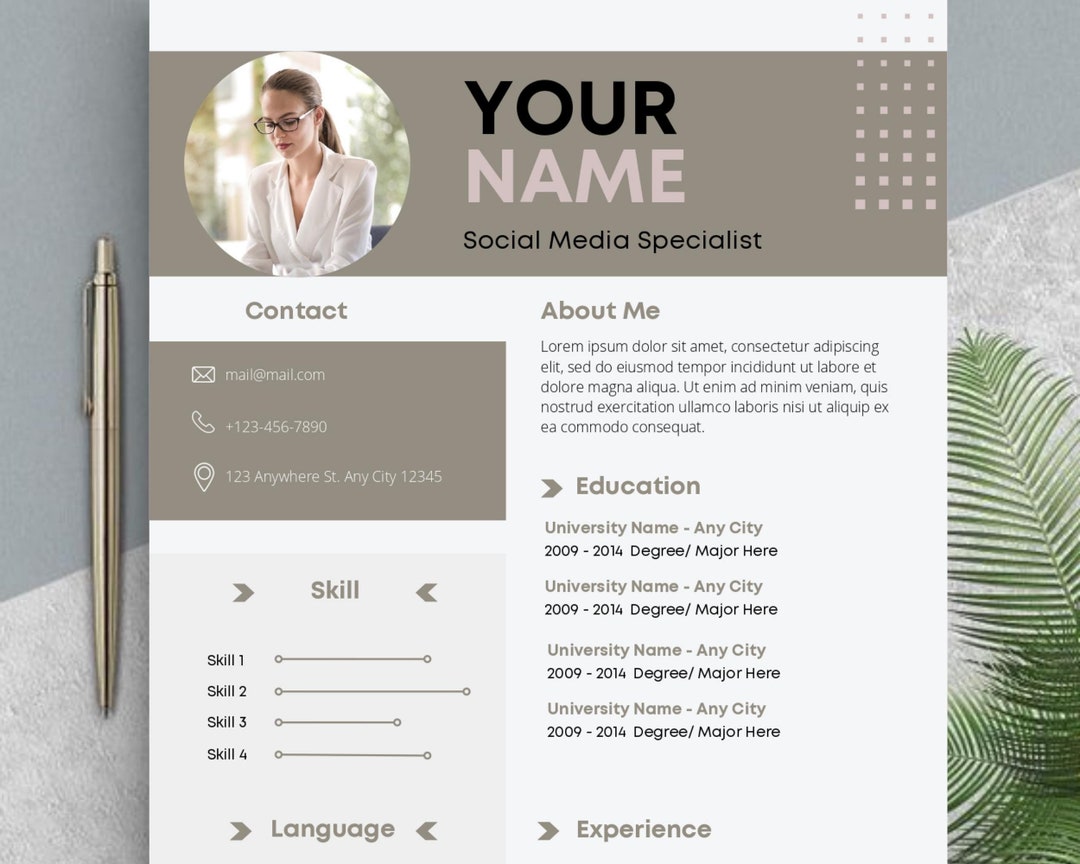 Resume Template, Modern Resume Template Word, Ebook Guide, ATS Clean