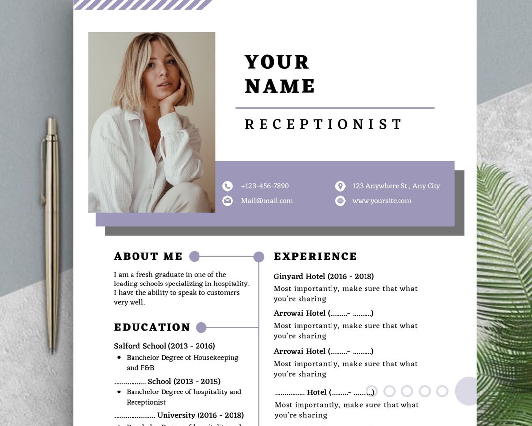Resume Template, Modern Resume Template Word, Ebook Guide, ATS Clean