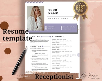 Resume Template  Modern Resume Template Word & Mac Apple Pages  Professional ATS Friendly Resume Template Clean Executive CV Template ebook